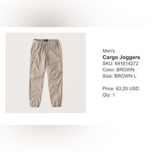 Abercrombie Cargo Jogger Pants - Tan